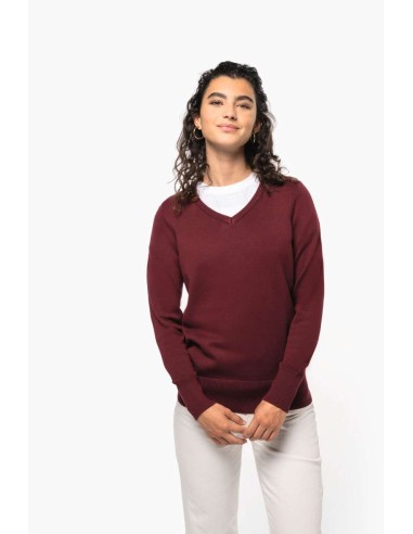 K-KA966-LADIES' V-NECK JUMPER
